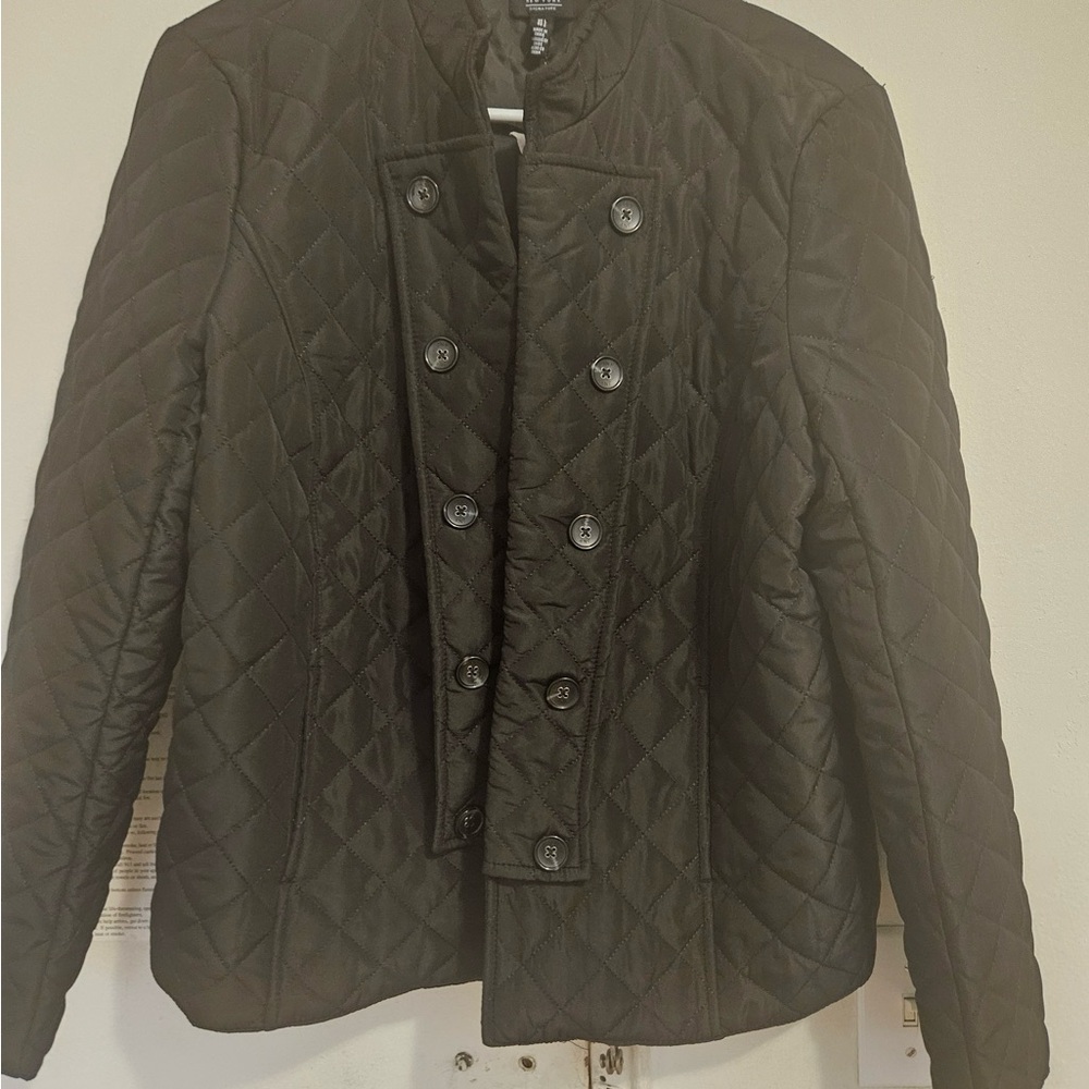 Jones New York Black Quilted Puffer Jacket